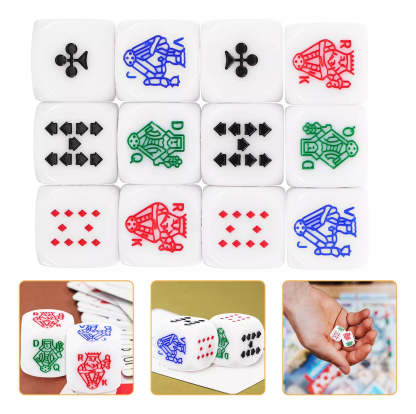 Poker Dice D6 bulk for Games & Art - Pack of 3 J Q K