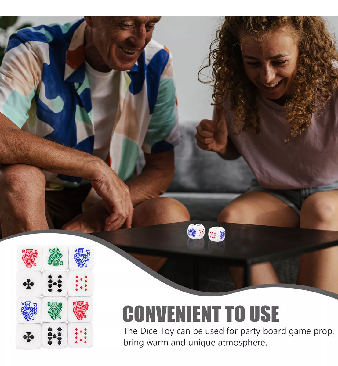 Poker Dice D6 bulk for Games & Art - Pack of 3 J Q K