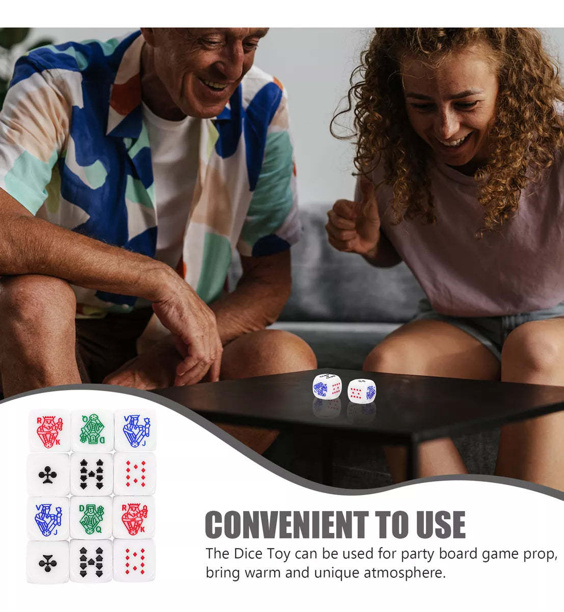 Poker Dice D6 bulk for Games & Art - Pack of 3 J Q K