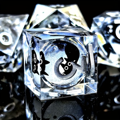 Cute Cat Liquid Core Resin Dice Set