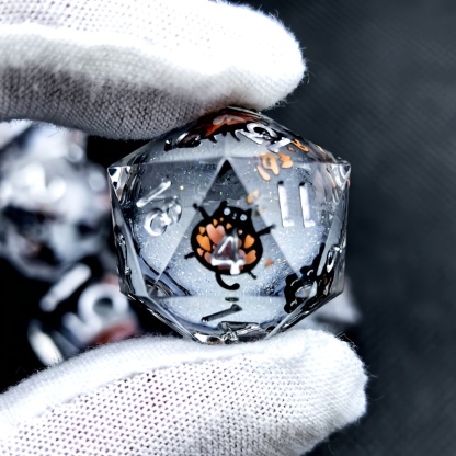 Cute Cat Liquid Core Resin Dice Set