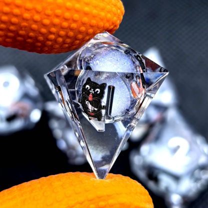 Cute Cat Liquid Core Resin Dice Set