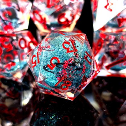 Plum Blossom Resin Dice Set