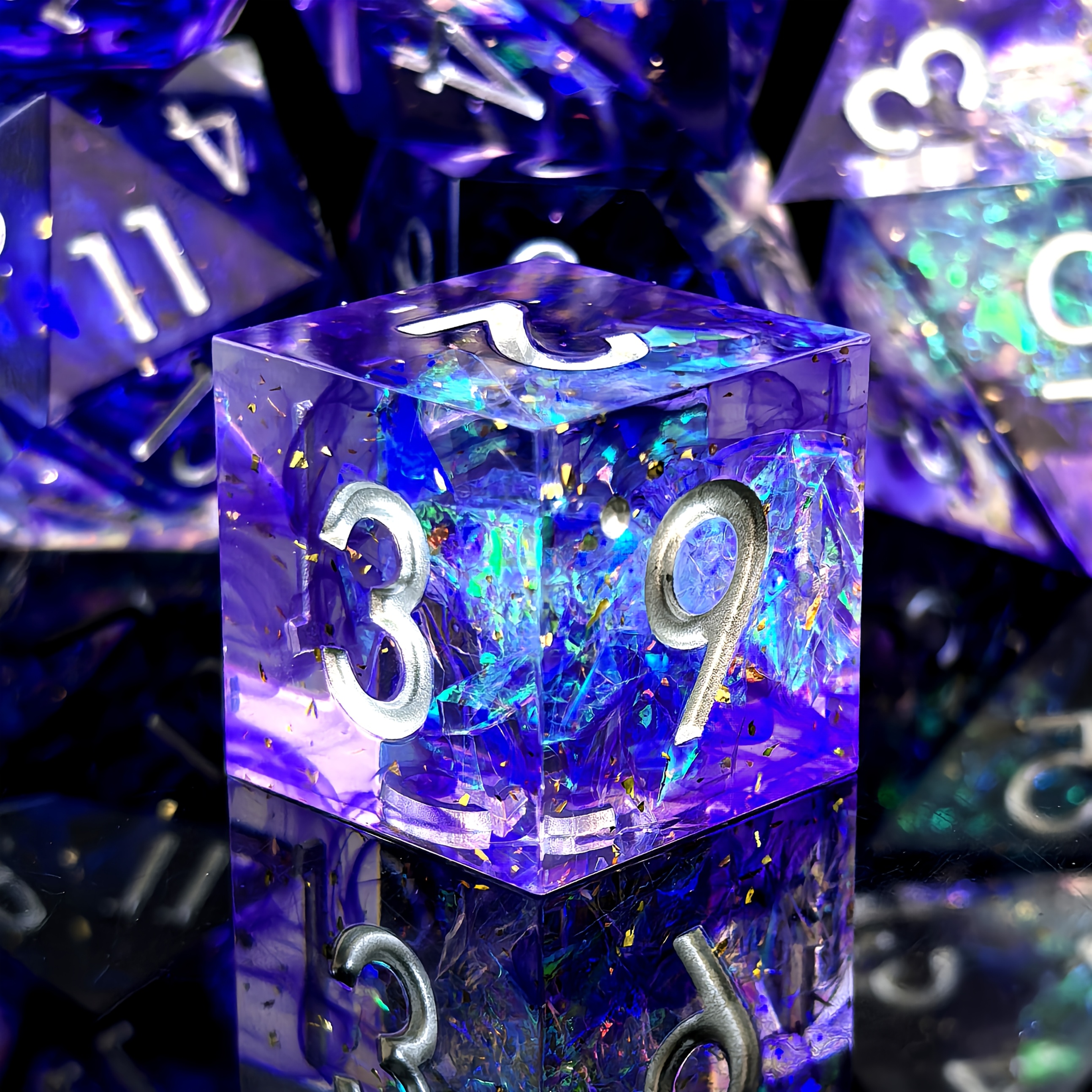 Beautiful seven-piece set of DND resin sharp dice set