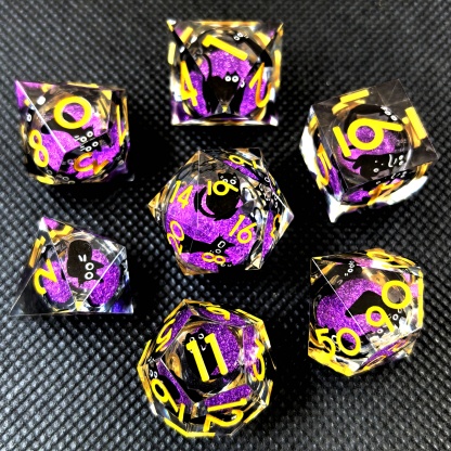 Cute Cat Liquid Core Resin Dice Set