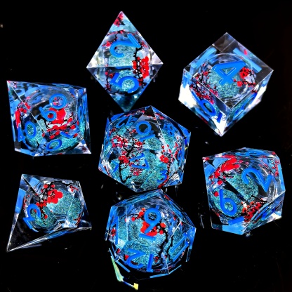 Plum Blossom Resin Dice Set
