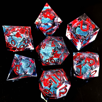 Plum Blossom Resin Dice Set
