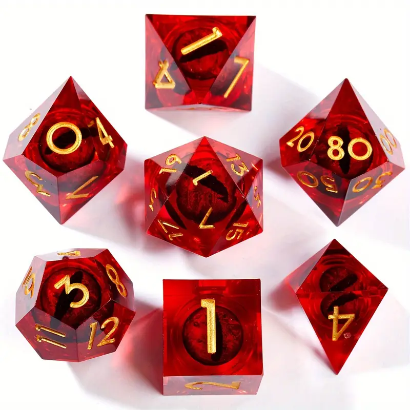 Rotating Dragon Red Eye Resin Dice Set