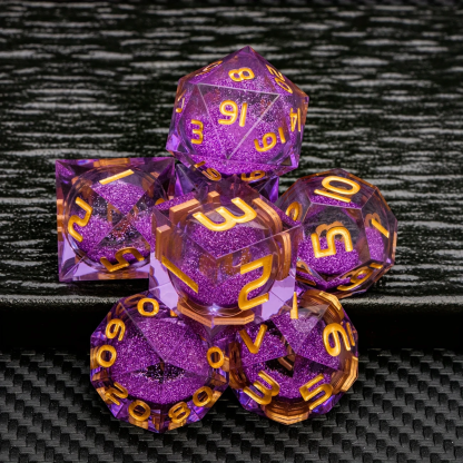 Purple Premium Liquid Core DND Dice Set