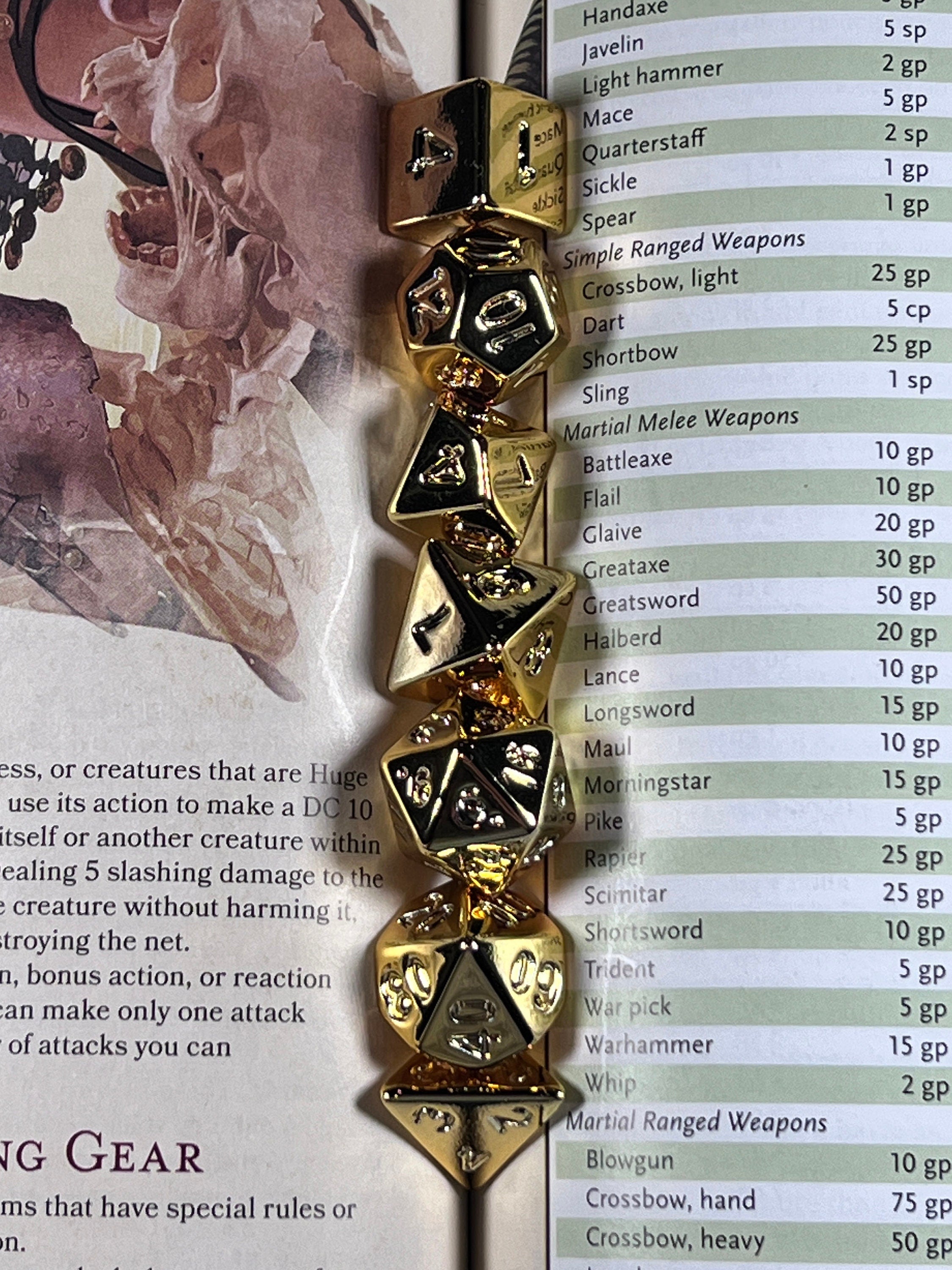 Gold Chrome DnD Dice Set (Give away a random dice)