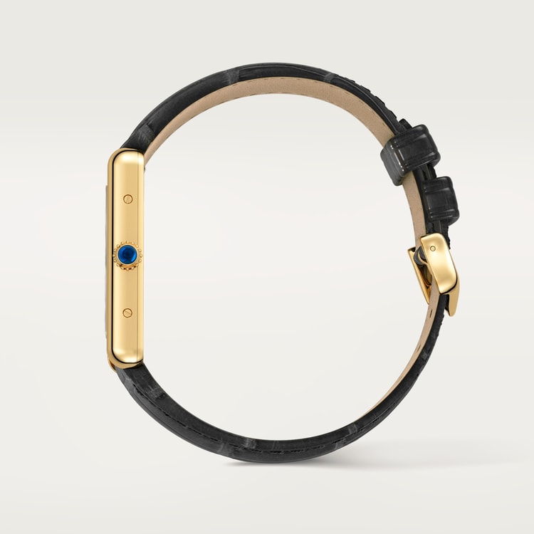 CA004 TANK LOUIS CARTIER WATCH Large model, quartz movement, 18K yellow gold, leather