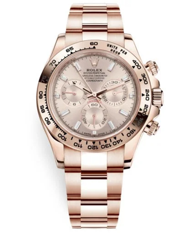 RL052 Rolex Cosmograph Daytona 116505 Baguette Dial Everose Gold Watch