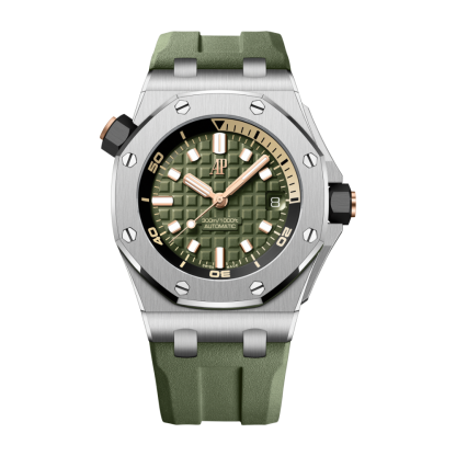 AP294 Audemars Piguet Royal Oak Offshore Diver Stainless Steel Khaki Green Dial 15720ST.OO.A052CA.01