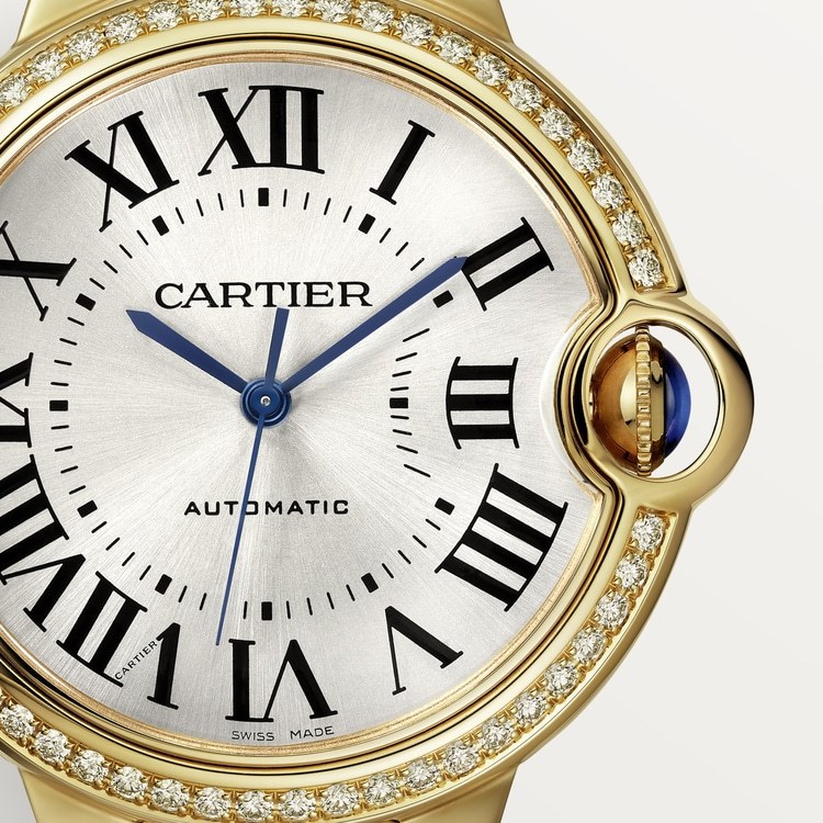 CA010 Ballon Bleu de Cartier watch, 36 mm, mechanical movement with automatic winding. Yellow gold