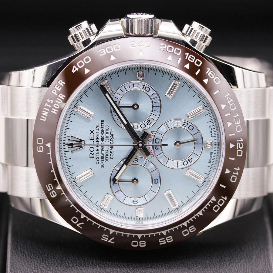 RL107 Rolex Daytona 50th Anniversary Edition 40mm 116506 Ice Blue Baguette Diamond Dial