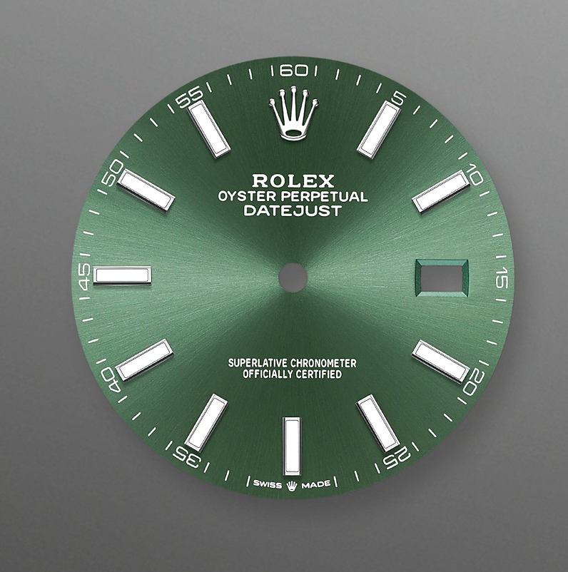 RL038 Rolex Datejust 41 Green Dial Oystersteel and White Gold Men's Watch 126334