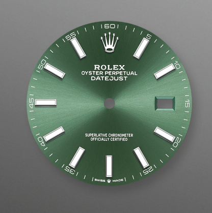 RL038 Rolex Datejust 41 Green Dial Oystersteel and White Gold Men's Watch 126334