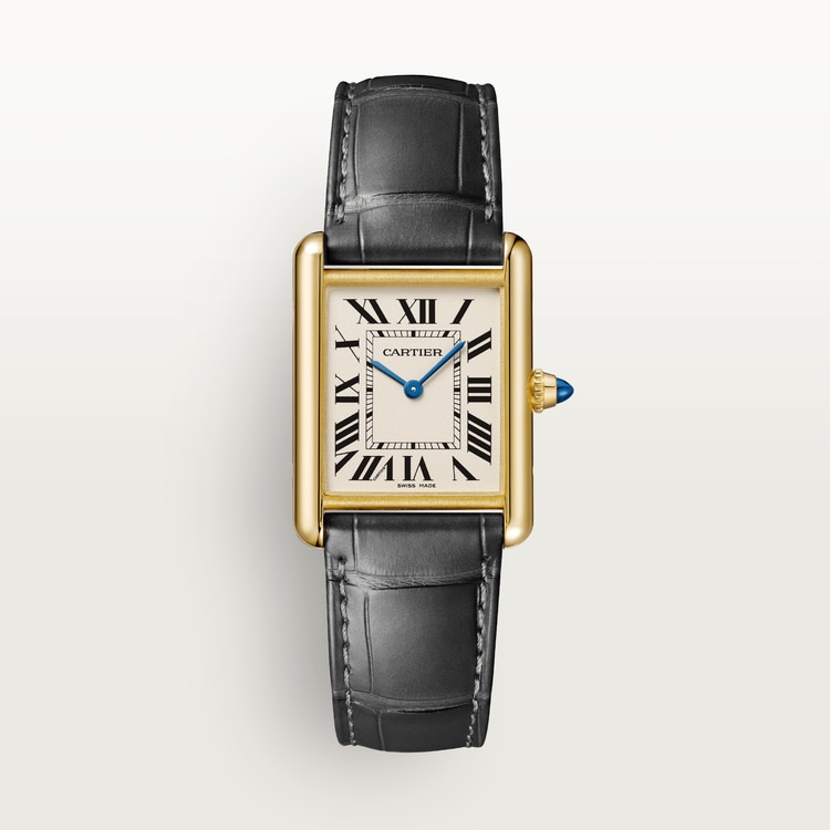CA004 TANK LOUIS CARTIER WATCH Large model, quartz movement, 18K yellow gold, leather