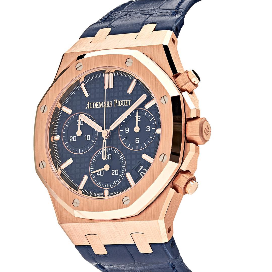 AP320 Audemars Piguet Royal Oak Chronograph "50th Anniversary" Rose Gold Blue Dial 26240OR.OO.D315CR.01