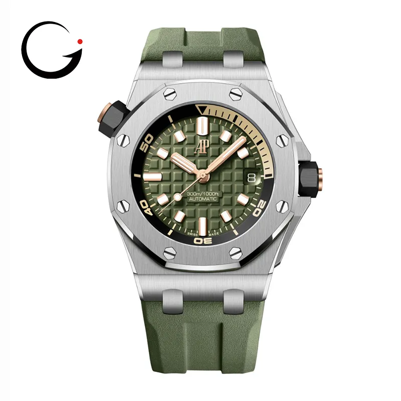AP294 Audemars Piguet Royal Oak Offshore Diver Stainless Steel Khaki Green Dial 15720ST.OO.A052CA.01