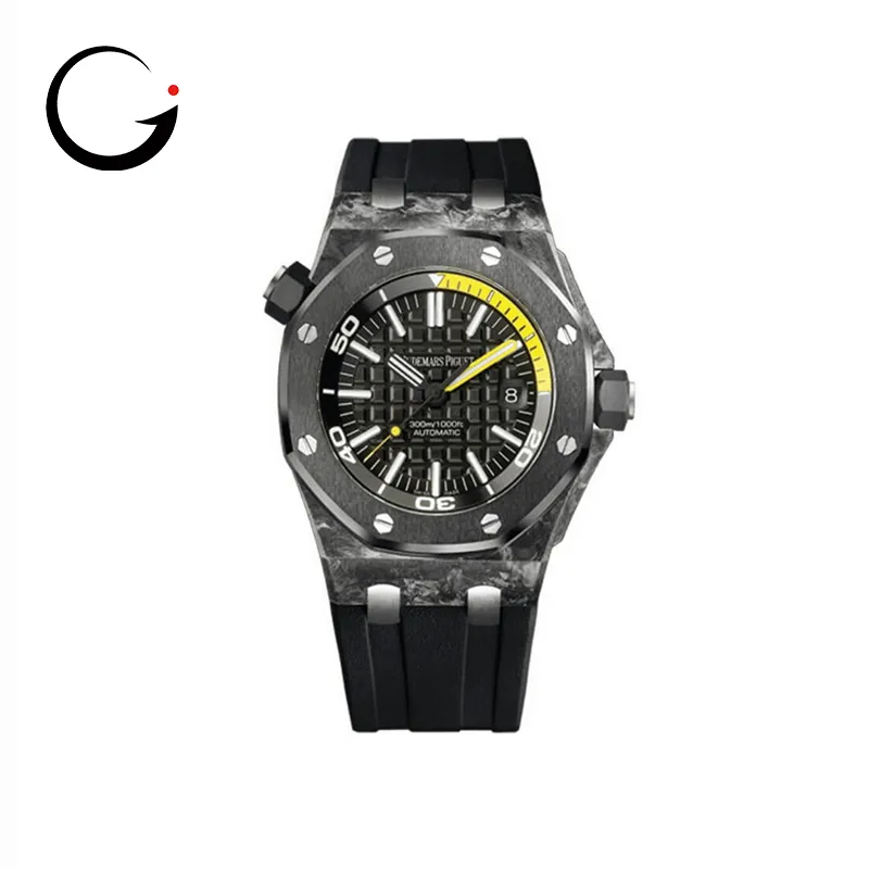 AP331 Audemars Piguet Royal Oak Offshore Diver Black Carbon Black Dial 15706AU.00.A002CA.01