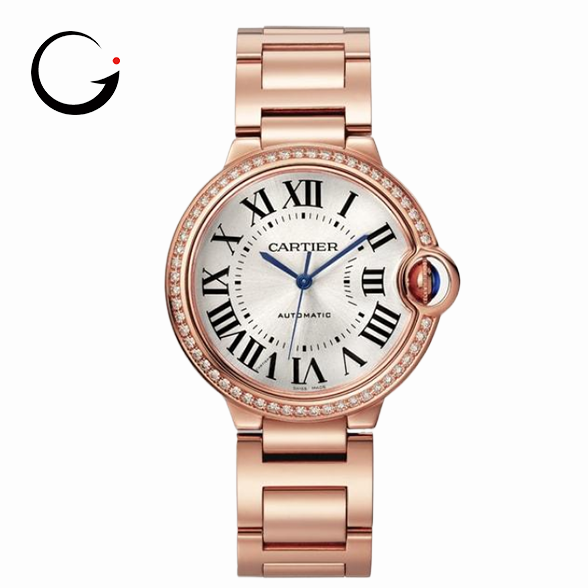 CA018 Ballon Bleu de Cartier watch, 36 mm, mechanical movement with automatic winding. Rose gold