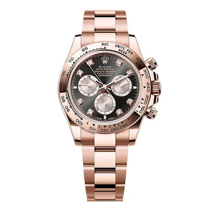 RL009  Cosmograph Daytona 116505 Black Diamond Dial Everose Gold Watch