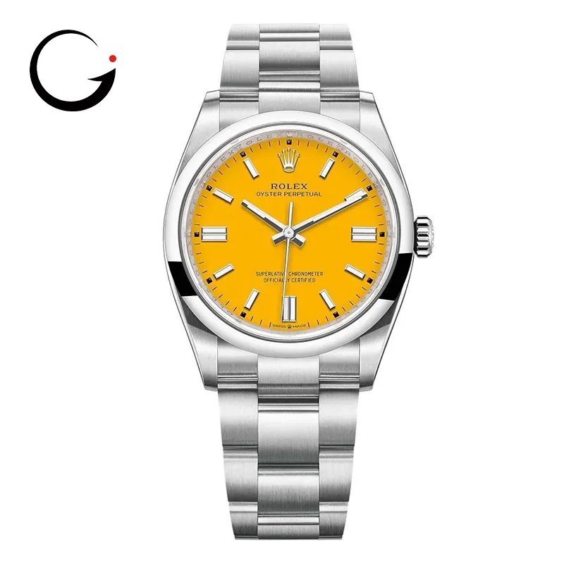 RL036  124300 Oyster Perpetual 41 "Yellow Dial" Rolex 5 Year Warranty
