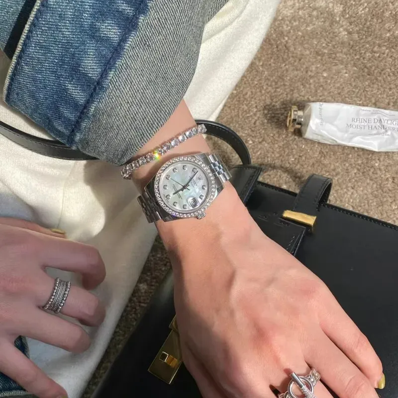 RL045  179174 Diamond Lady Datejust "White Gold Bezel" Mother Of Pearl-White