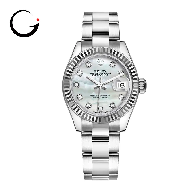 RL045  179174 Diamond Lady Datejust "White Gold Bezel" Mother Of Pearl-White