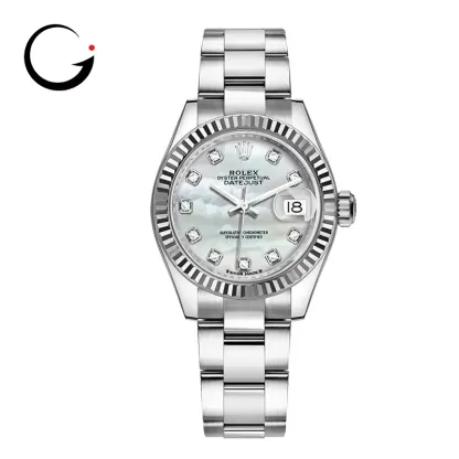 RL045  179174 Diamond Lady Datejust "White Gold Bezel" Mother Of Pearl-White