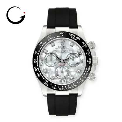RL049 Cosmograph Daytona 116519LN MOP Diamond Dial Oysterflex White Gold Mens Watch
