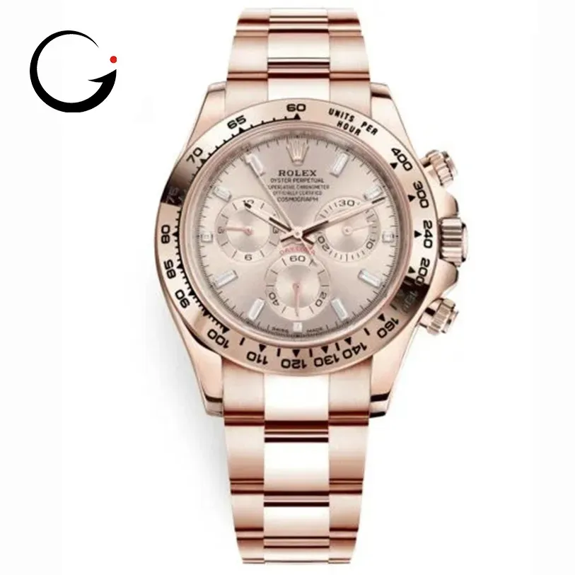 RL052 Rolex Cosmograph Daytona 116505 Baguette Dial Everose Gold Watch