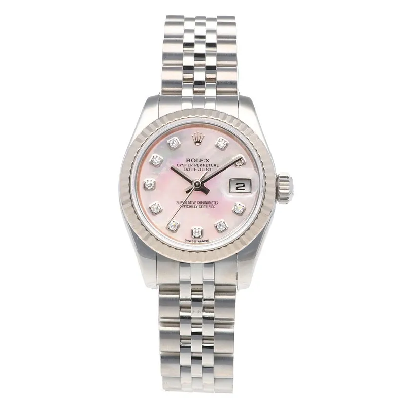 RL053  179174 Diamond Lady Datejust "White Gold Bezel" Mother Of Pearl-Pink