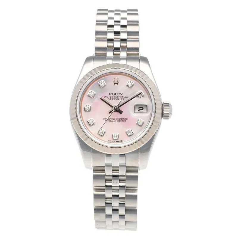 RL053  179174 Diamond Lady Datejust "White Gold Bezel" Mother Of Pearl-Pink