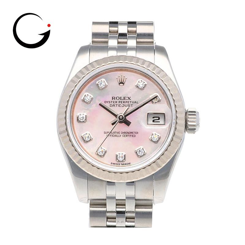 RL053  179174 Diamond Lady Datejust "White Gold Bezel" Mother Of Pearl-Pink