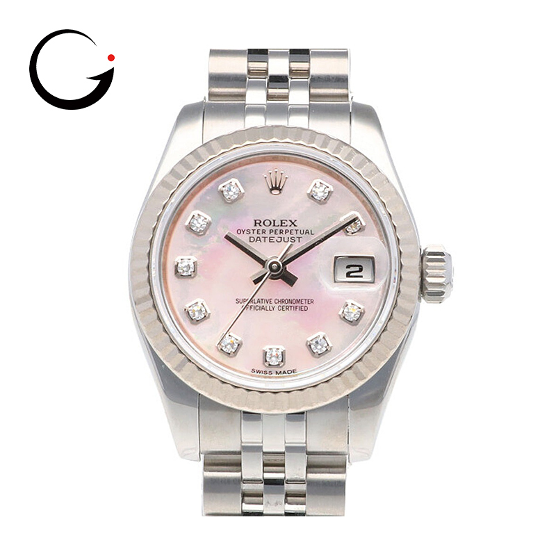 RL053  179174 Diamond Lady Datejust "White Gold Bezel" Mother Of Pearl-Pink