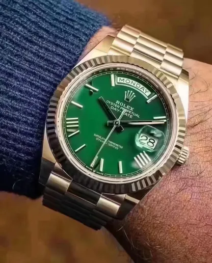 RL058 Day-Date 40 With Green Lacquered Dial 228238