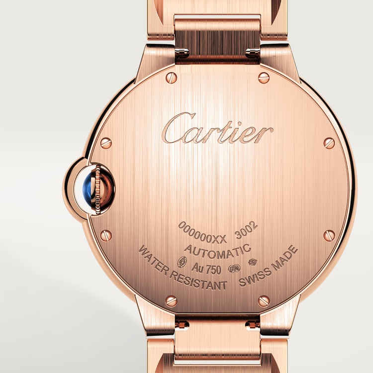 CA018 Ballon Bleu de Cartier watch, 36 mm, mechanical movement with automatic winding. Rose gold