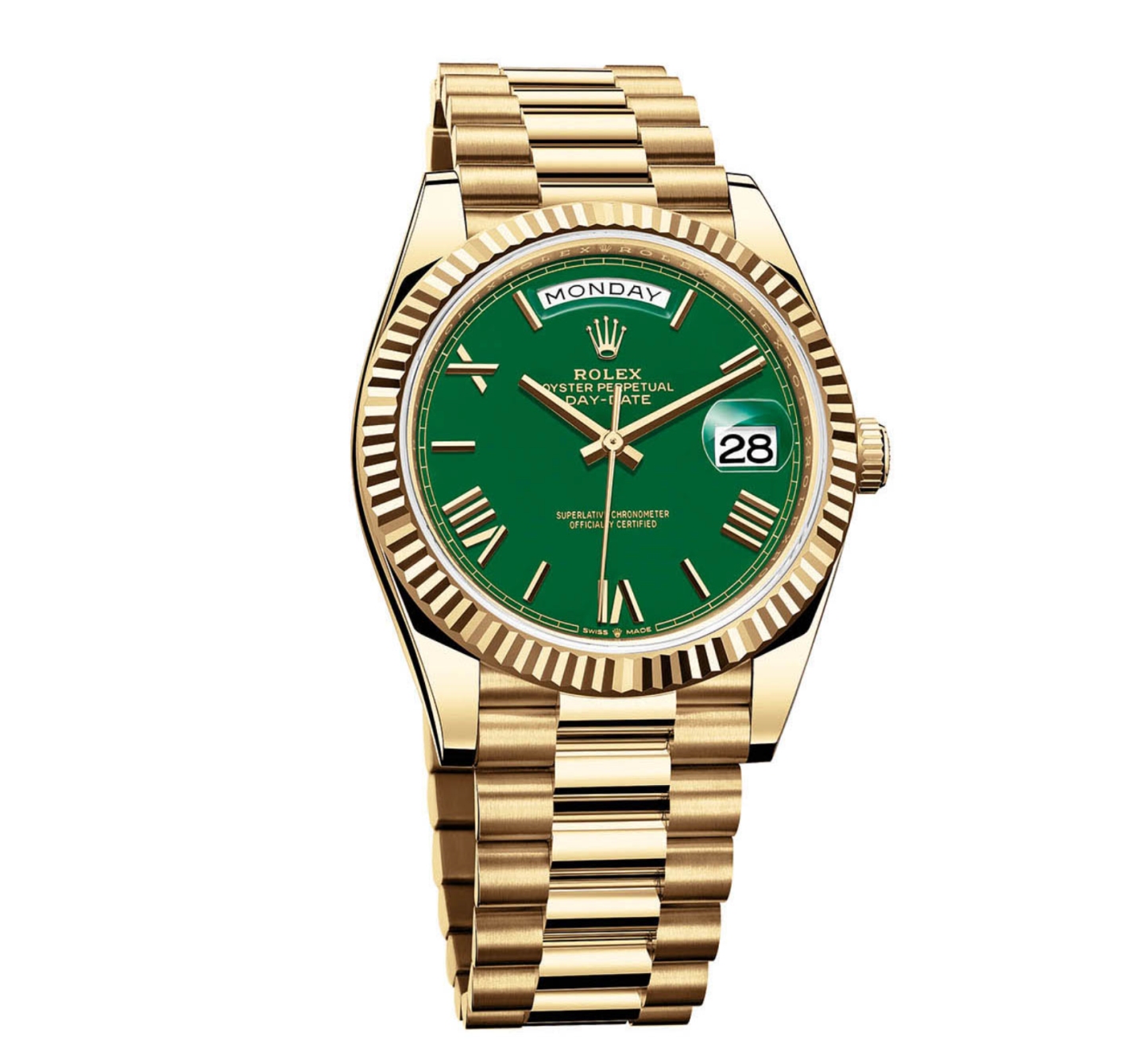 The Rolex Day-Date 40 With Green Lacquered Dial 228238