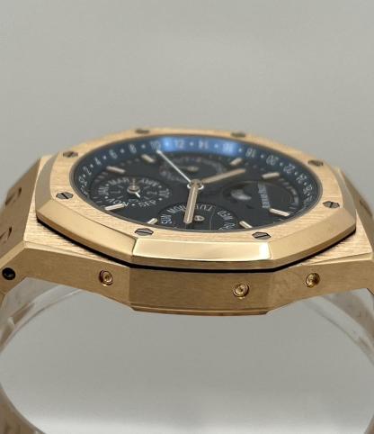 AP329 Audemars Piguet Royal Oak Perpetual Calendar Rose Gold Blue Dial 26574OR.OO.1220OR.02