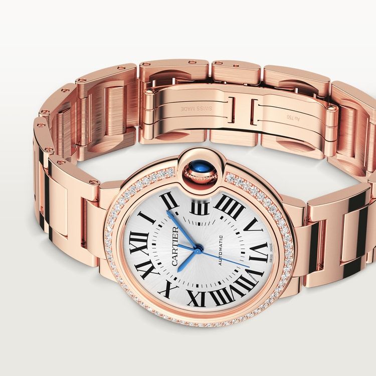 CA018 Ballon Bleu de Cartier watch, 36 mm, mechanical movement with automatic winding. Rose gold