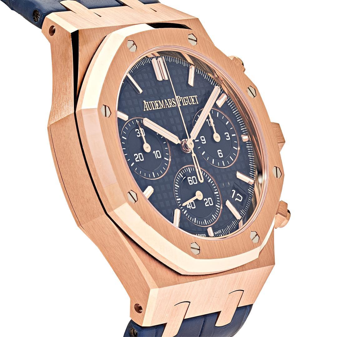 AP320 Audemars Piguet Royal Oak Chronograph "50th Anniversary" Rose Gold Blue Dial 26240OR.OO.D315CR.01
