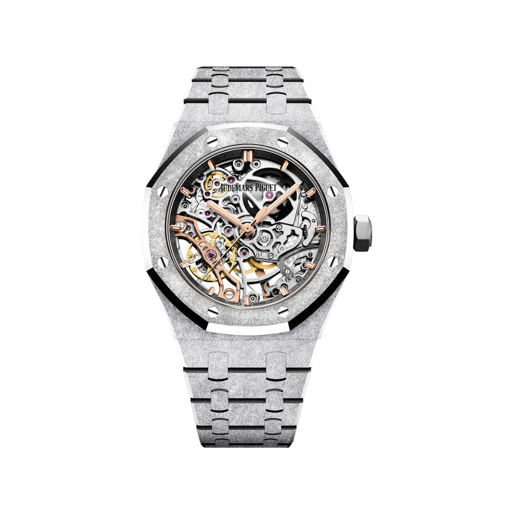 AP303 Audemars Piguet Royal Oak Frosted Gold Double Balance Wheel Openworked 15466BC.GG.1259BC.01