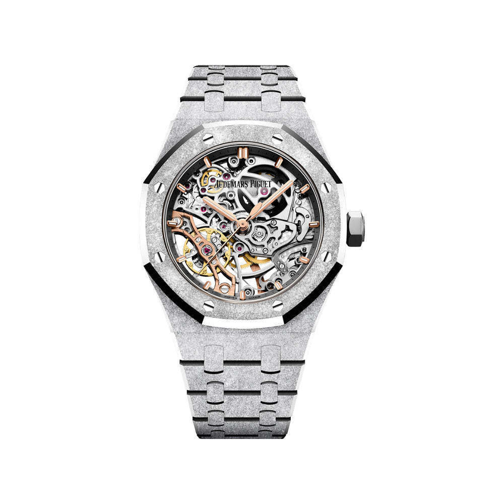 AP303 Audemars Piguet Royal Oak Frosted Gold Double Balance Wheel Openworked 15466BC.GG.1259BC.01