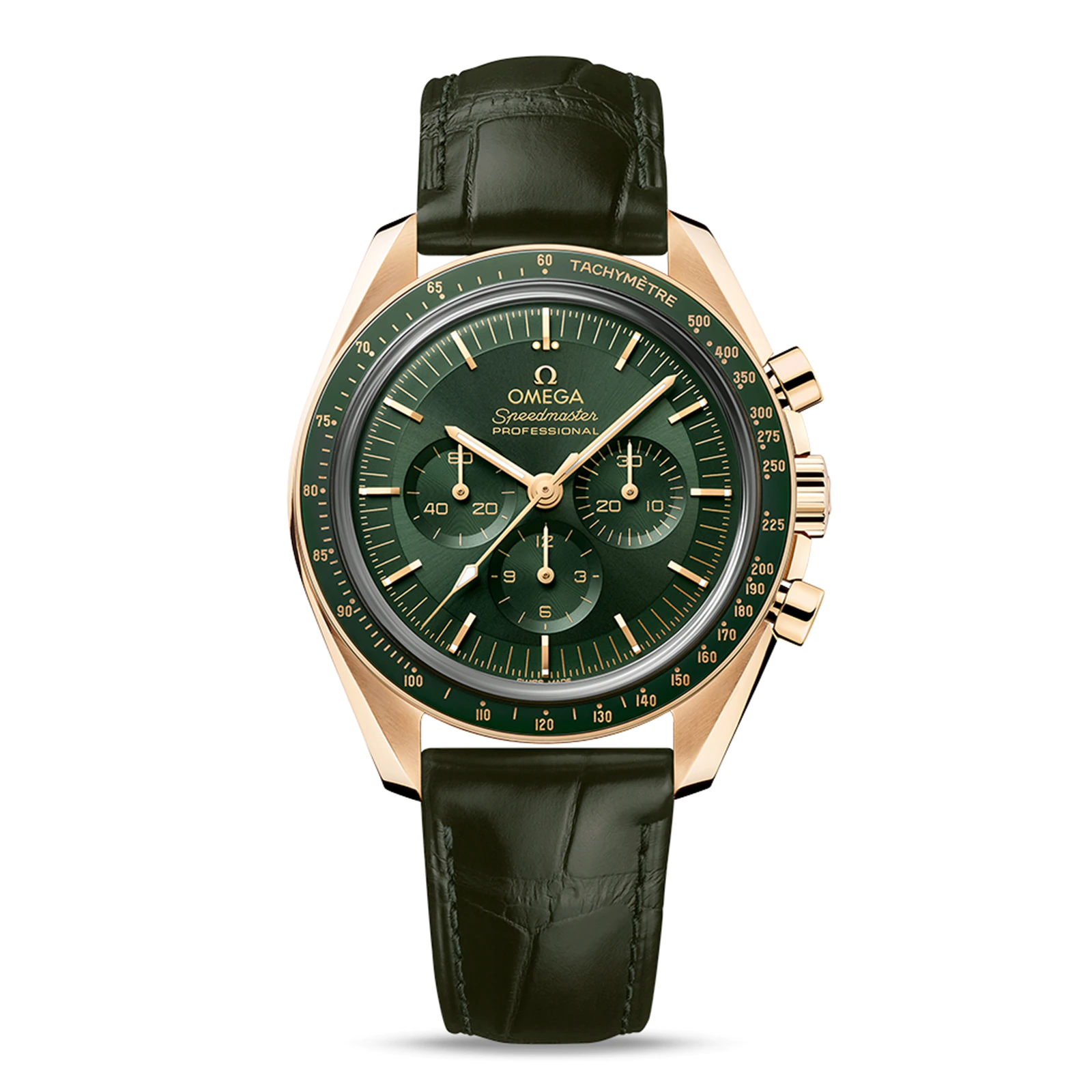OM022 OMEGA Speedmaster Moonwatch Professional Co-Axial Master Chronometer Chronograph 42mm Mens Watch Green Moonshine Gold O31063425010001