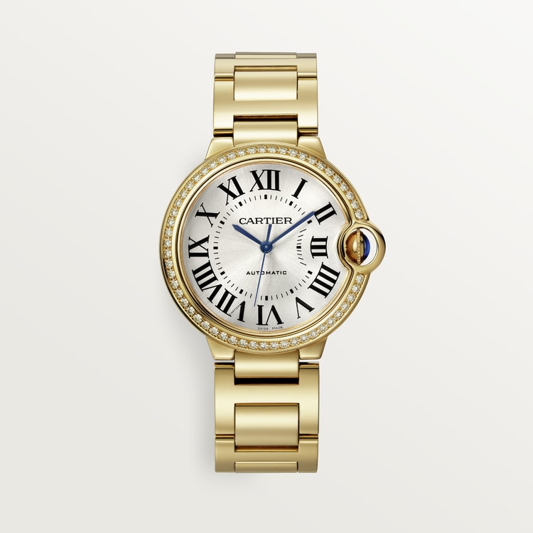 CA010 Ballon Bleu de Cartier watch, 36 mm, mechanical movement with automatic winding. Yellow gold