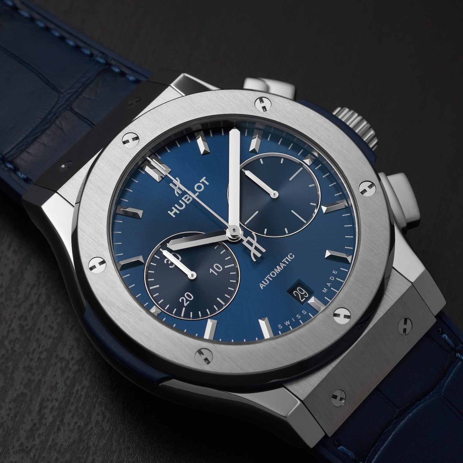 HB101 HUBLOT Classic Fusion Blue Chronograph Titanium 45mm 521.NX.7170.LR