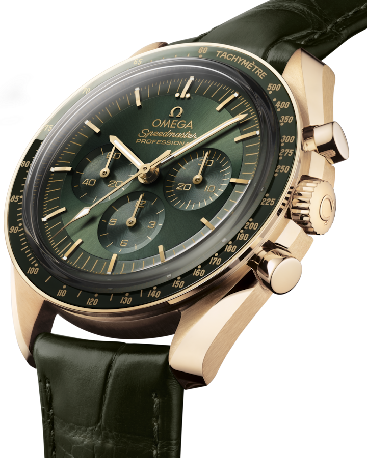 OM022  Speedmaster Moonwatch Professional Co-Axial Master Chronometer Chronograph 42mm Mens Watch Green Moonshine Gold O31063425010001