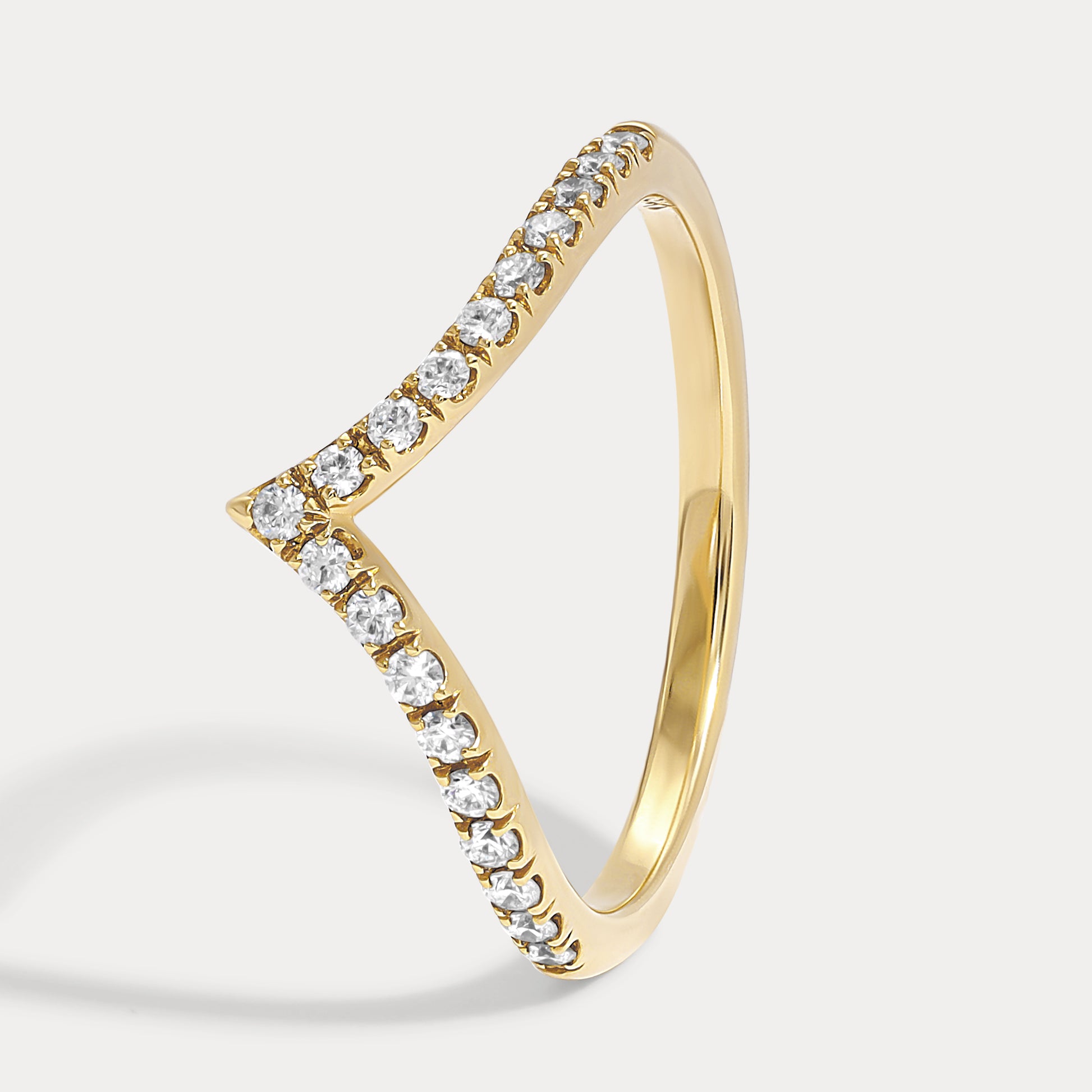 Vikasi - 0.38ct V-Shaped U-Pavé Diamond Band